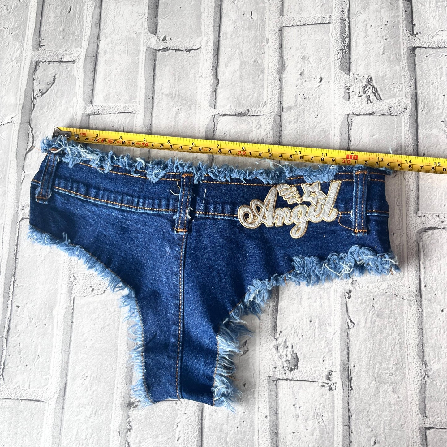 Angle Dark blue Micro denim Shorts
