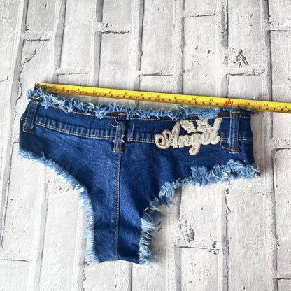 Angle Dark blue Micro denim Shorts