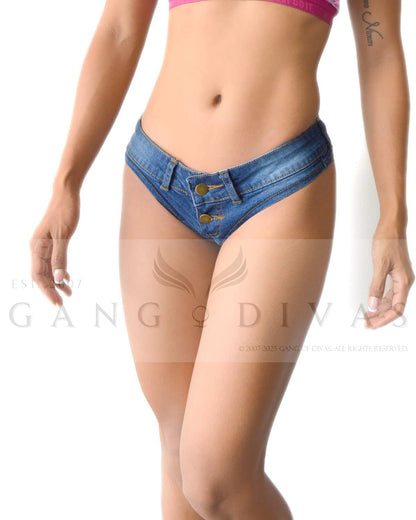 The Famous Denim thong/Micro shorts/Jean thong/Micro jean shorts