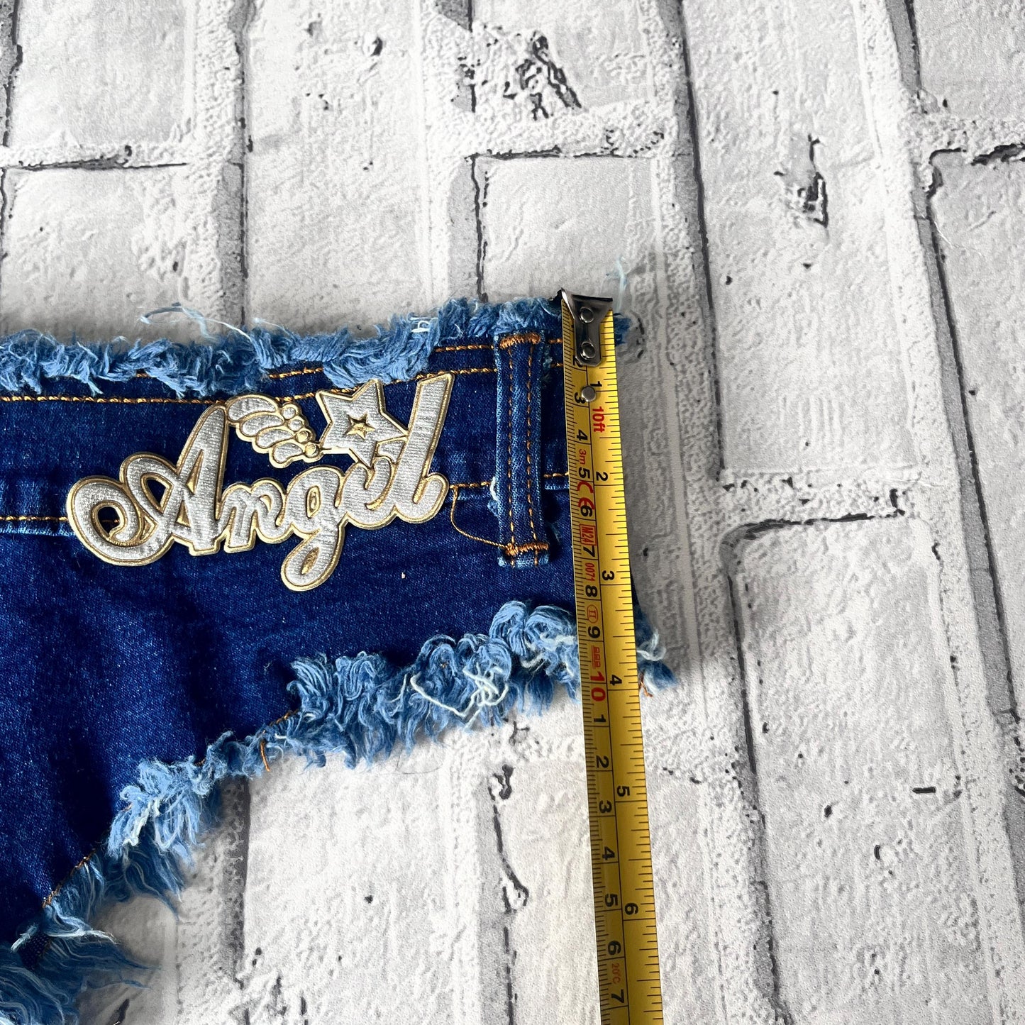 Angle Dark blue Micro denim Shorts