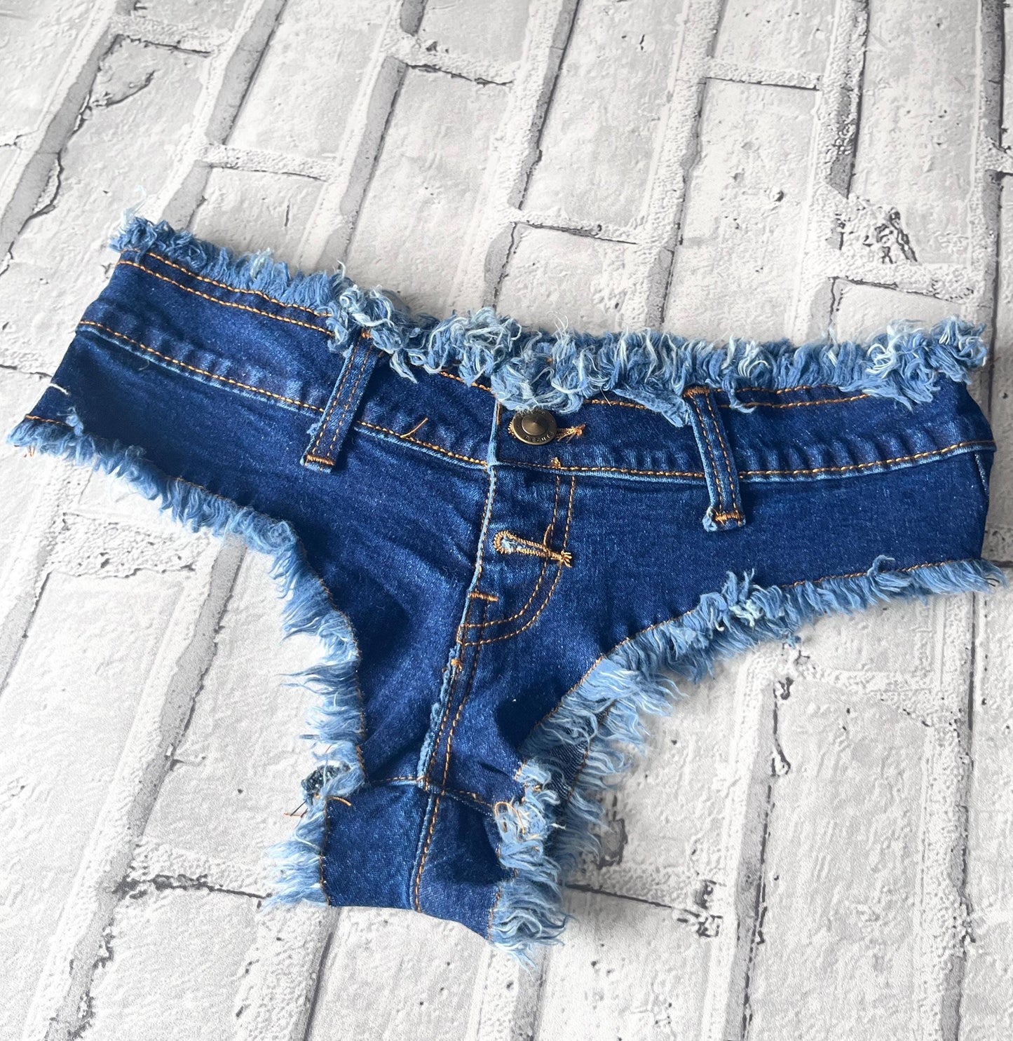 Angle Dark blue Micro denim Shorts