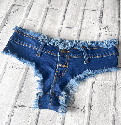 Angle Dark blue Micro denim Shorts