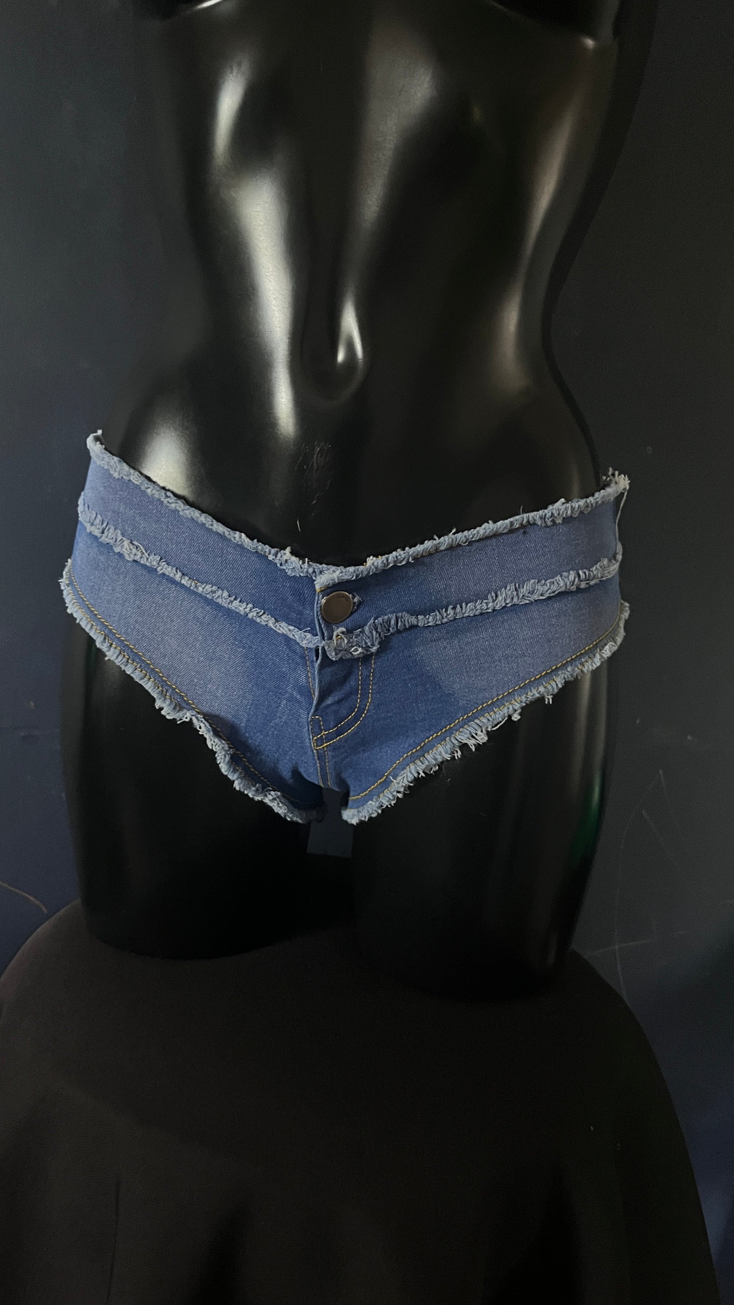 Womens Micro Denim Mini Shorts Frayed Booty Hot Pants Festival Clubwear