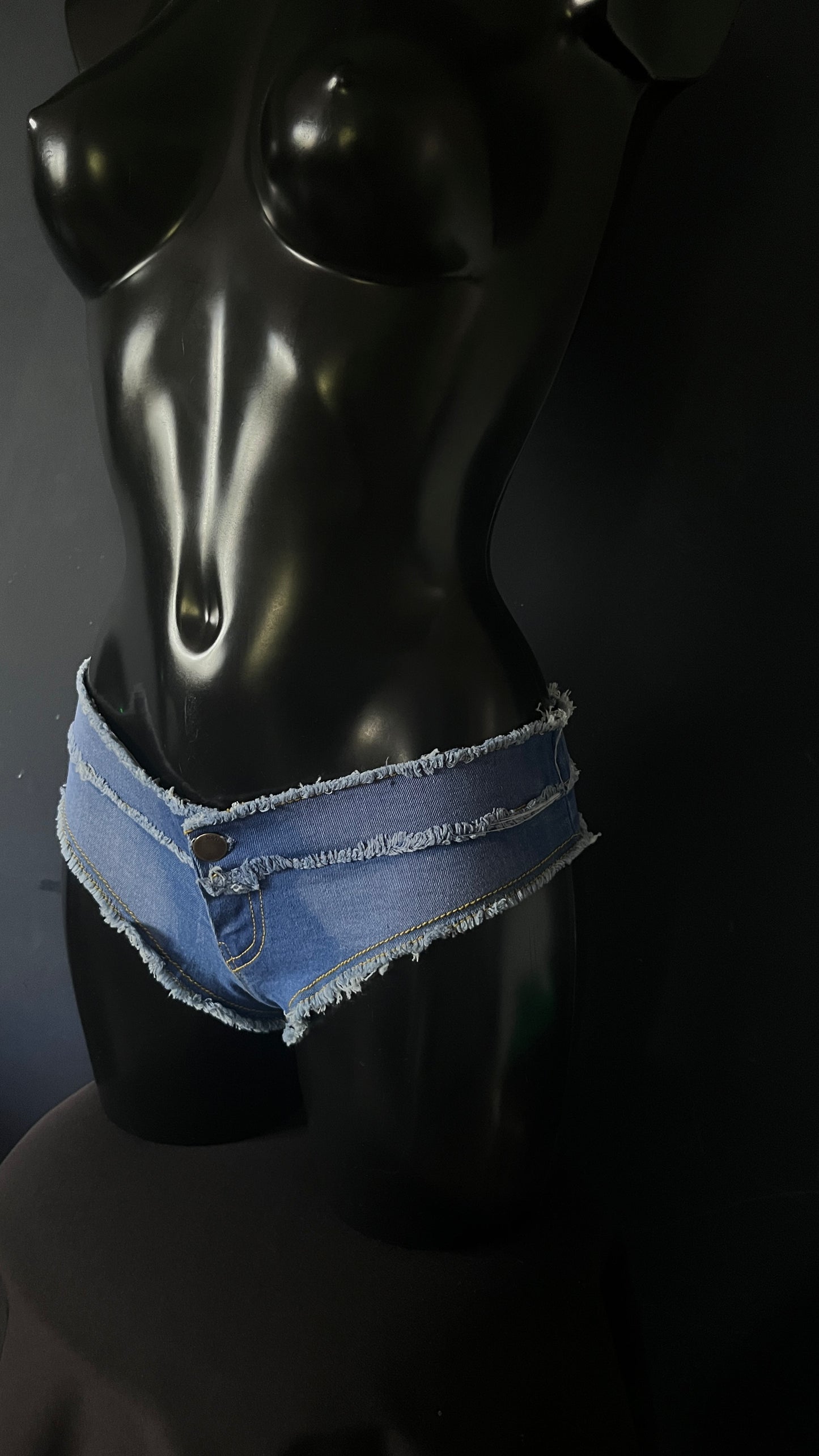 Womens Micro Denim Mini Shorts Frayed Booty Hot Pants Festival Clubwear