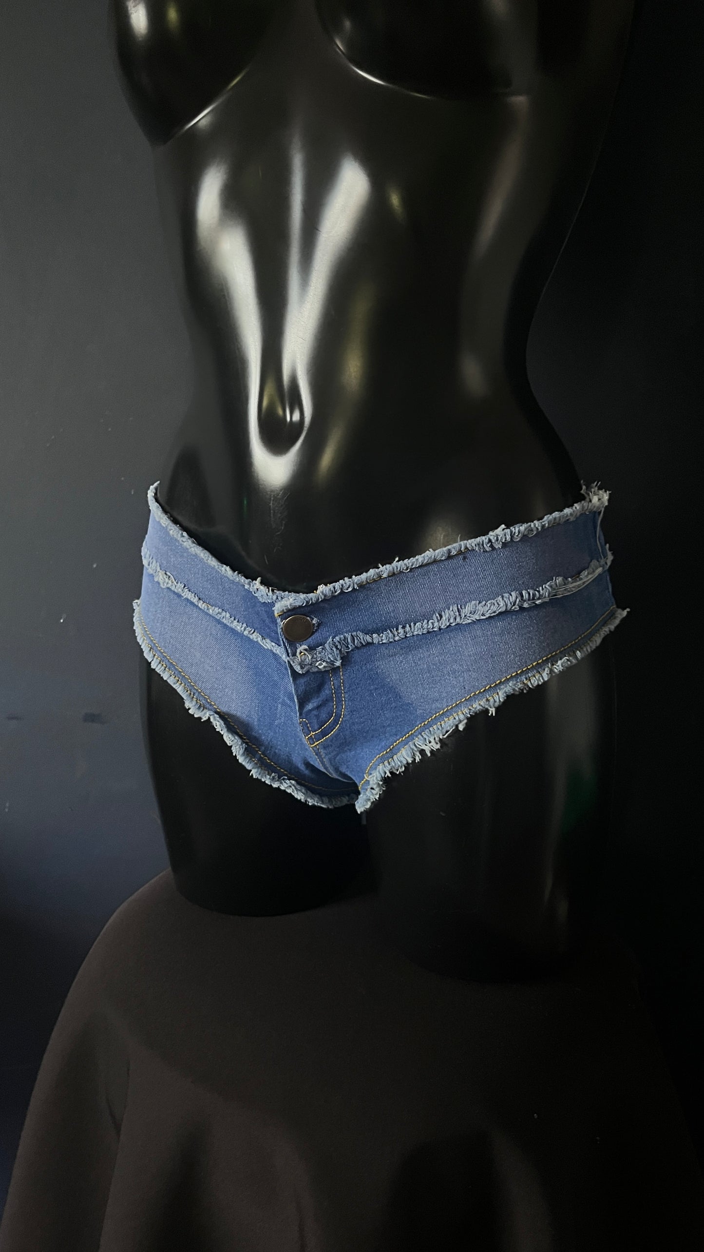 Womens Micro Denim Mini Shorts Frayed Booty Hot Pants Festival Clubwear