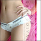 Double frayed stud faux diamante cheeky denim | Microscopic jean shorts.